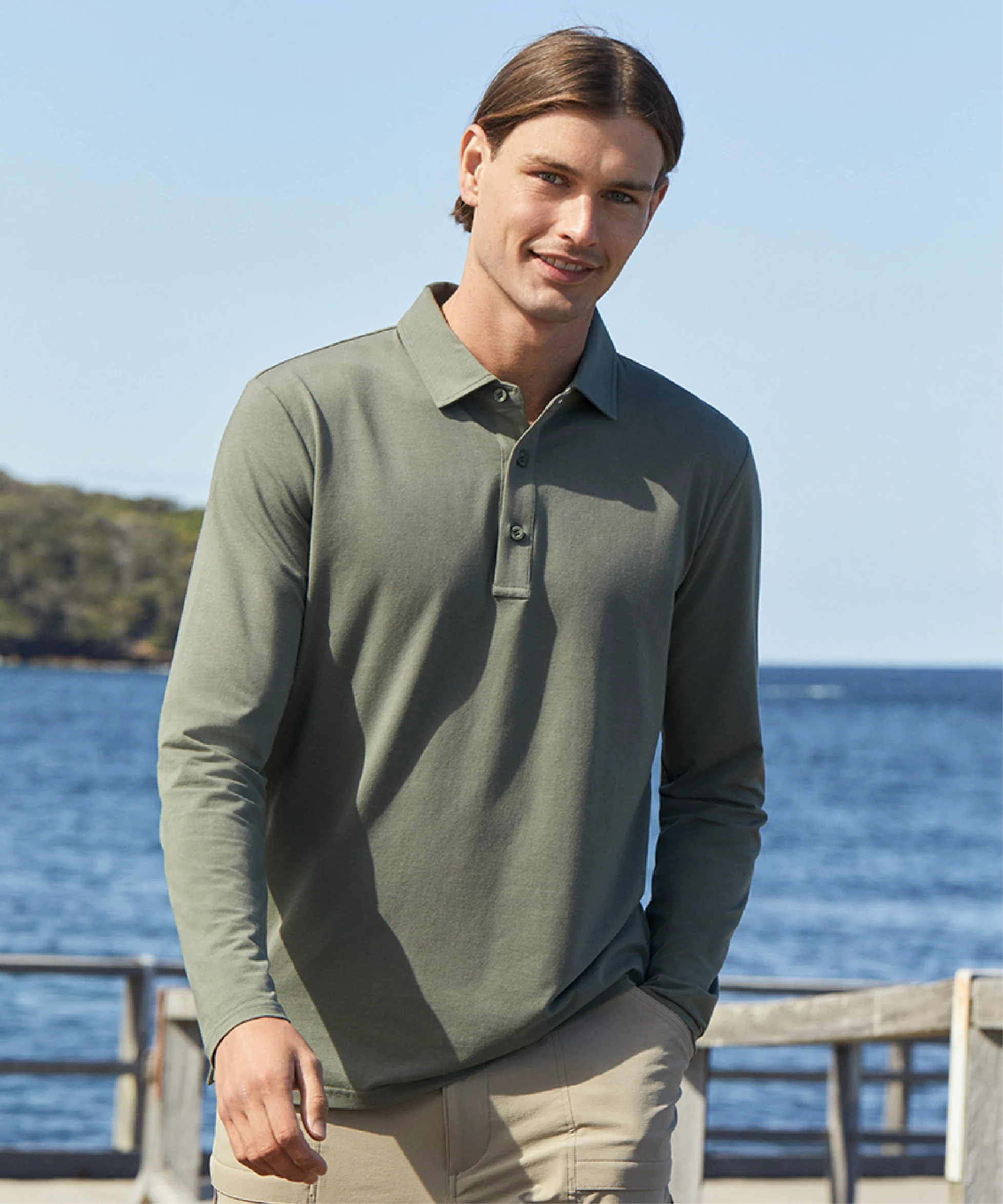 Long Sleeve Polo Shirt UPF 50+ - Image 14
